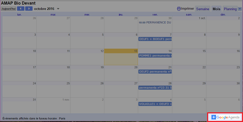agenda